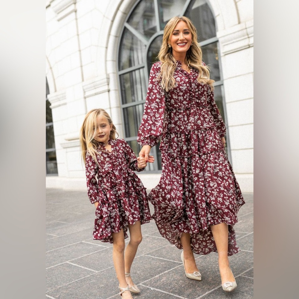 Ivy City Co. mommy and me maroon dress NWT size 6/7